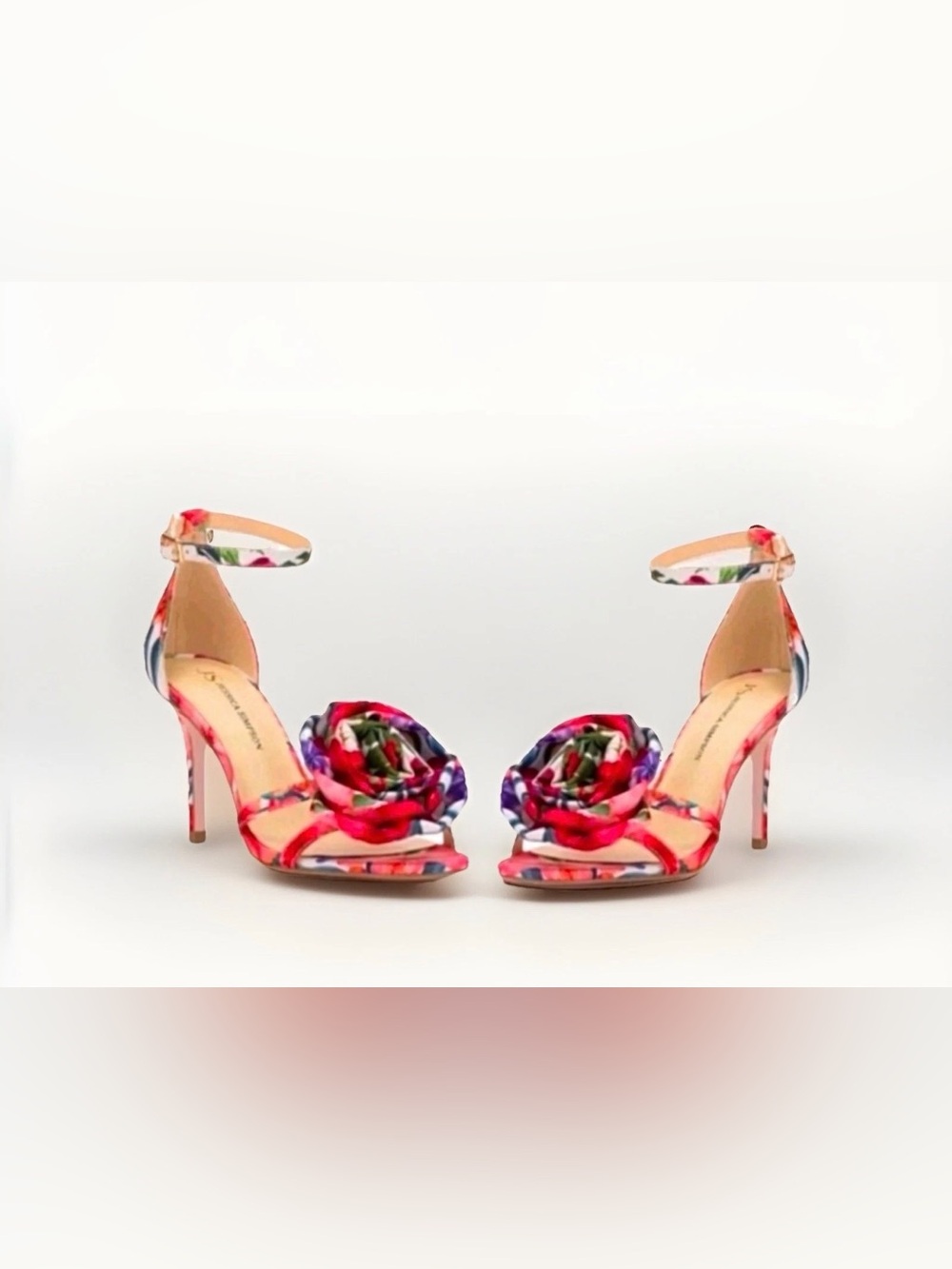 Jessica Simpson Colorful Floral Sandals Heels Open Toe Vacation Summer 9.5M